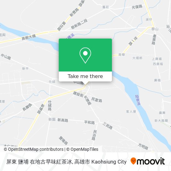 屏東 鹽埔 在地古早味紅茶冰 map