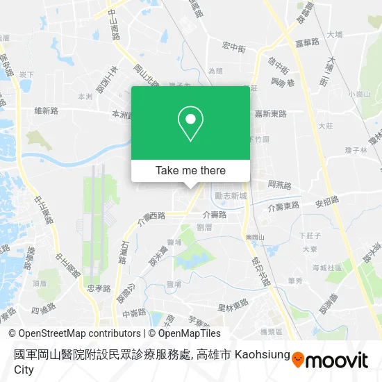 國軍岡山醫院附設民眾診療服務處地圖