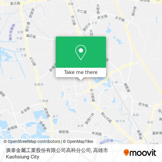 廣泰金屬工業股份有限公司高科分公司地圖