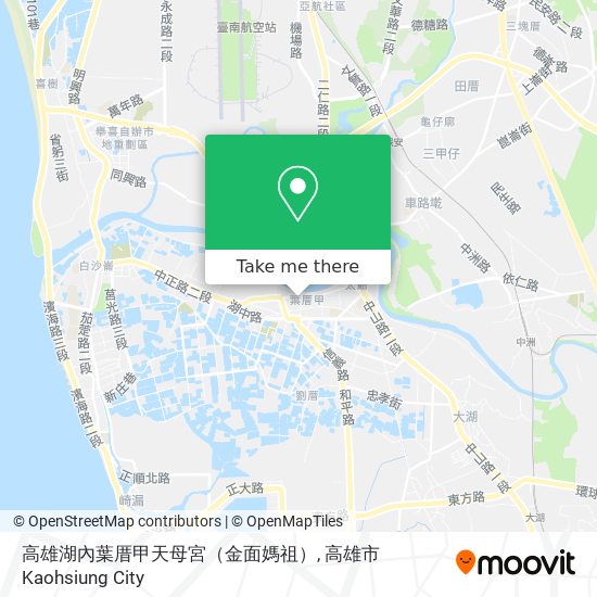 高雄湖內葉厝甲天母宮（金面媽祖）地圖