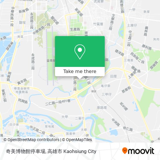 奇美博物館停車場地圖
