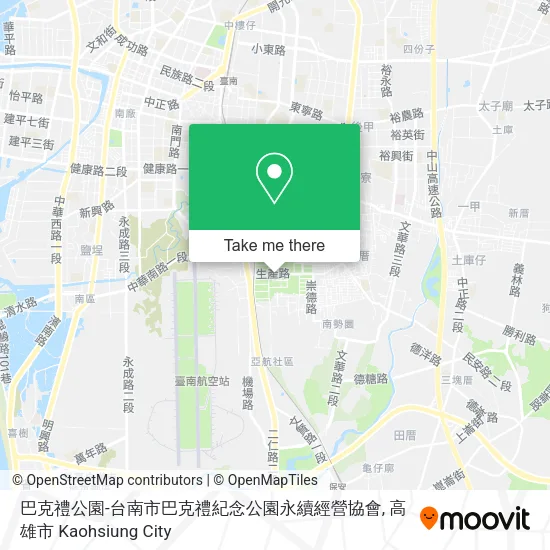 巴克禮公園-台南市巴克禮紀念公園永續經營協會地圖