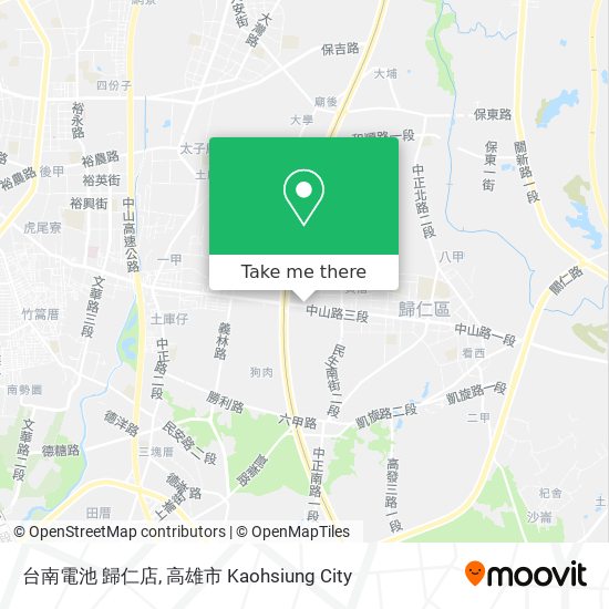 台南電池 歸仁店地圖