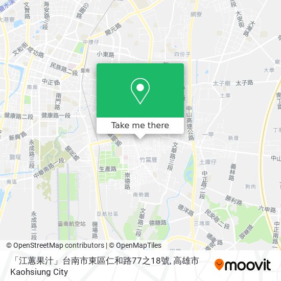 「江蕙果汁」台南市東區仁和路77之18號地圖