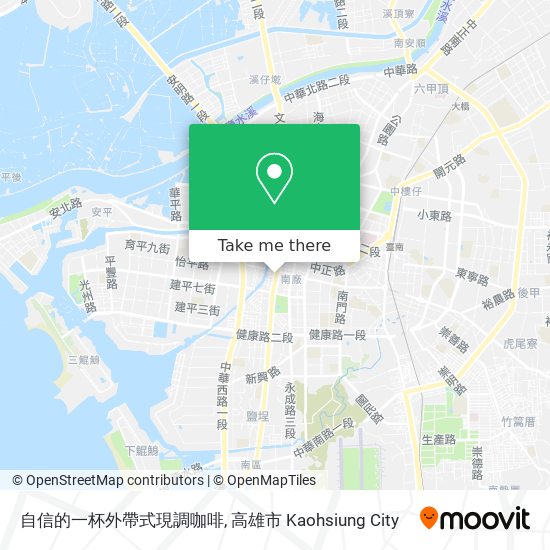 自信的一杯外帶式現調咖啡地圖