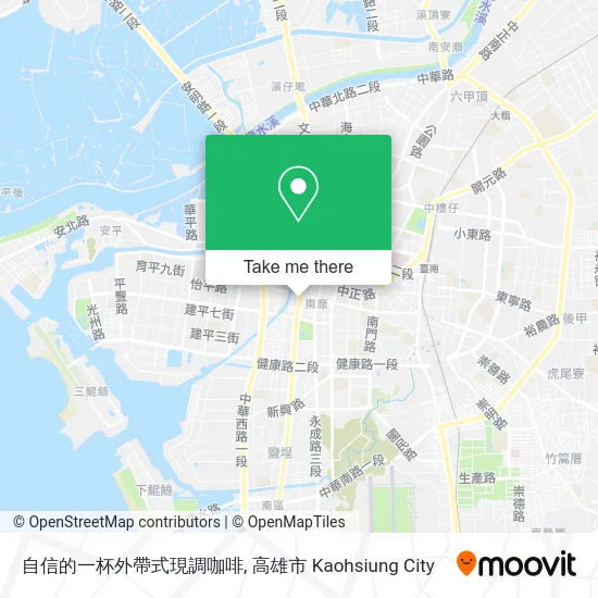 自信的一杯外帶式現調咖啡 map