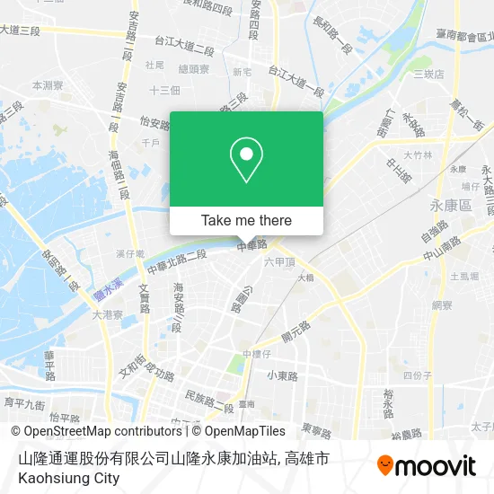 山隆通運股份有限公司山隆永康加油站 map