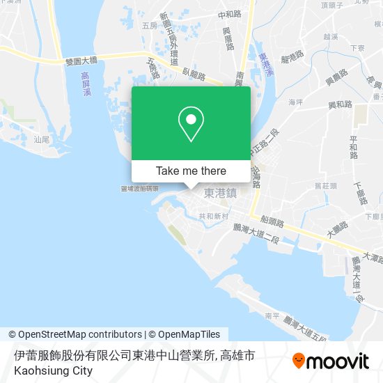 伊蕾服飾股份有限公司東港中山營業所地圖