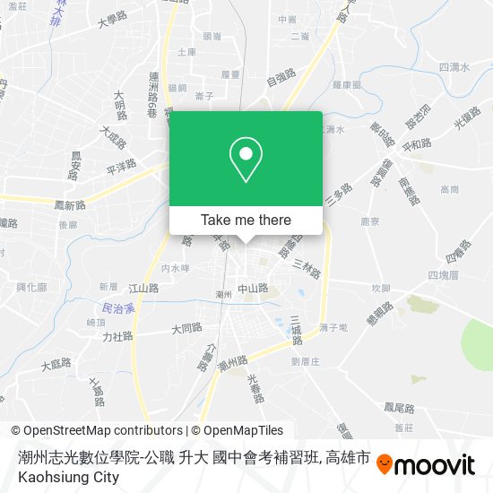 潮州志光數位學院-公職 升大 國中會考補習班地圖