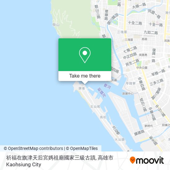 祈福在旗津天后宮媽祖廟國家三級古蹟地圖