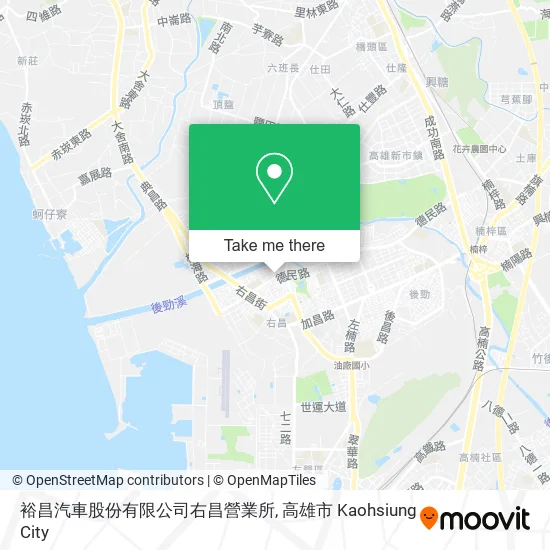 裕昌汽車股份有限公司右昌營業所地圖