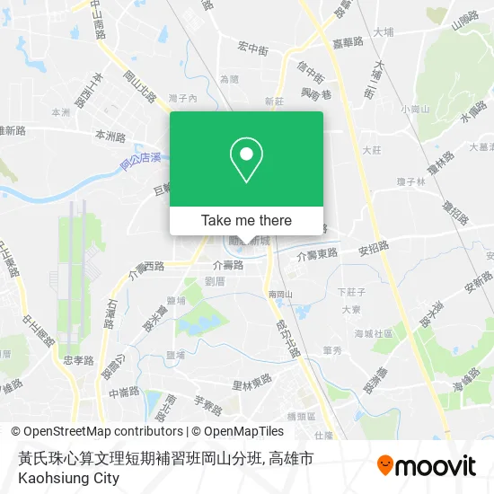 黃氏珠心算文理短期補習班岡山分班地圖
