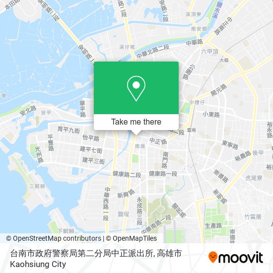 台南市政府警察局第二分局中正派出所地圖