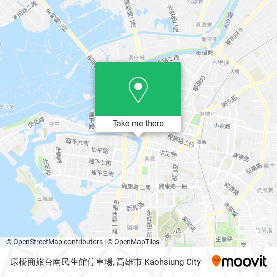 康橋商旅台南民生館停車場 map