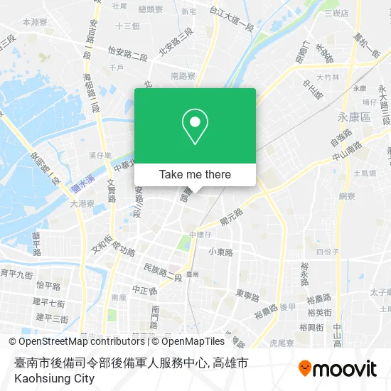 臺南市後備司令部後備軍人服務中心 map