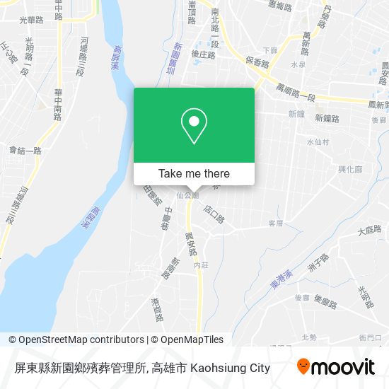 屏東縣新園鄉殯葬管理所地圖