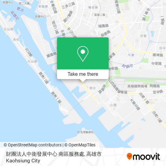 財團法人中衛發展中心 南區服務處地圖
