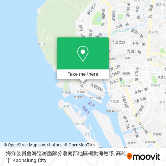 海洋委員會海巡署艦隊分署南部地區機動海巡隊地圖