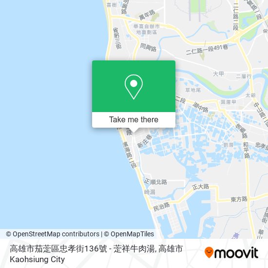 高雄市茄萣區忠孝街136號 - 萣祥牛肉湯地圖