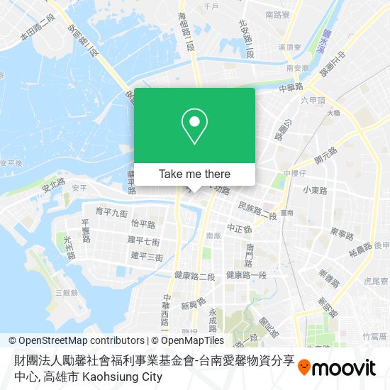 財團法人勵馨社會福利事業基金會-台南愛馨物資分享中心地圖