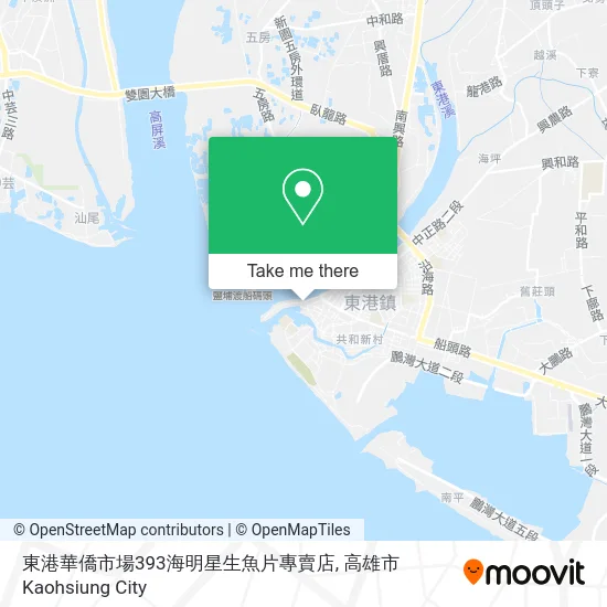 東港華僑市場393海明星生魚片專賣店地圖