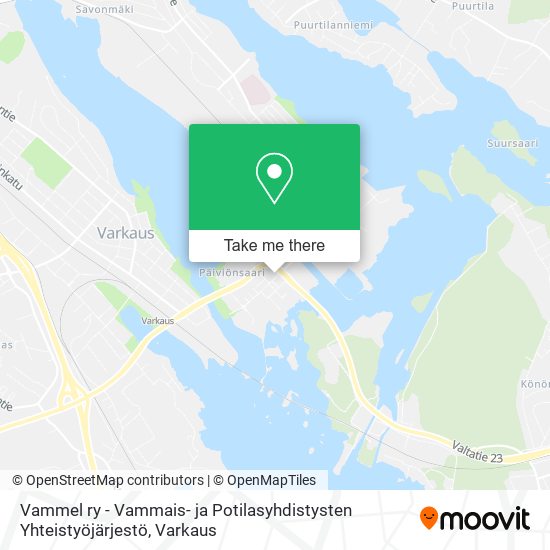 Vammel ry - Vammais- ja Potilasyhdistysten Yhteistyöjärjestö map