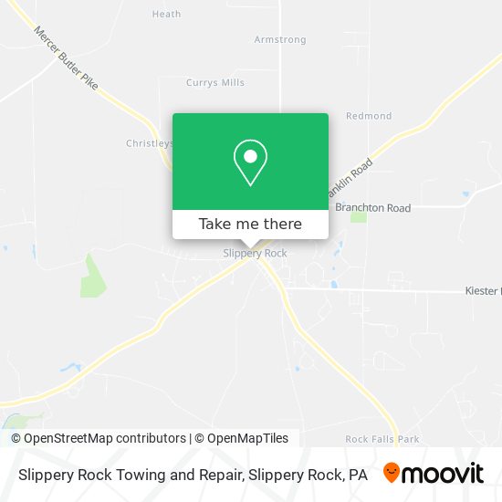 Slippery Rock Towing and Repair map