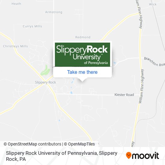 Slippery Rock University of Pennsylvania map