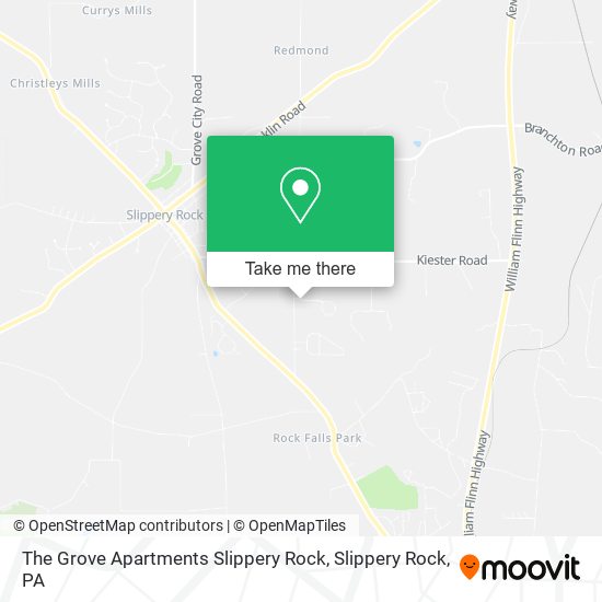 The Grove Apartments Slippery Rock map