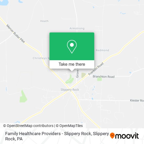 Family Healthcare Providers - Slippery Rock map