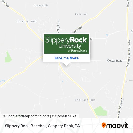 Slippery Rock Baseball map