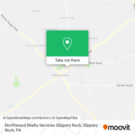 Mapa de Northwood Realty Services Slippery Rock