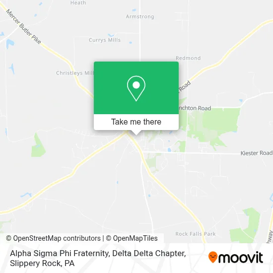 Alpha Sigma Phi Fraternity,  Delta Delta Chapter map