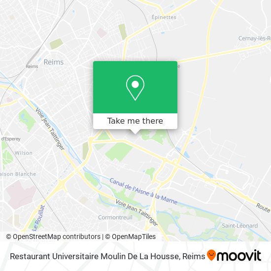 Restaurant Universitaire Moulin De La Housse map