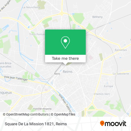 Square De La Mission 1821 map