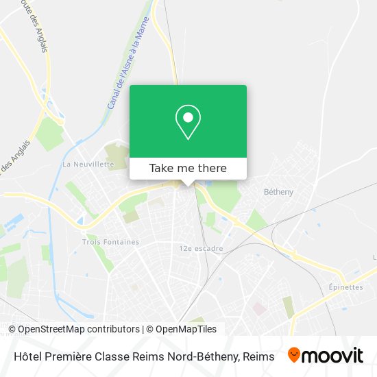 Mapa Hôtel Première Classe Reims Nord-Bétheny