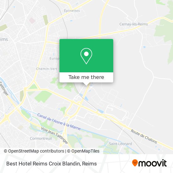 Best Hotel Reims Croix Blandin map