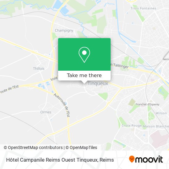 Hôtel Campanile Reims Ouest Tinqueux map