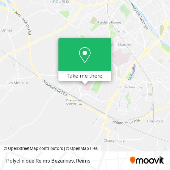 Mapa Polyclinique Reims Bezannes