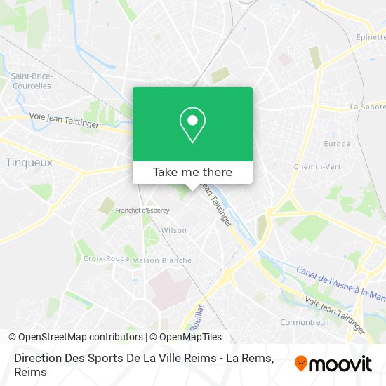 Direction Des Sports De La Ville Reims - La Rems map