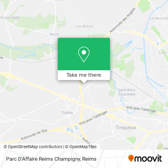 Mapa Parc D'Affaire Reims Champigny