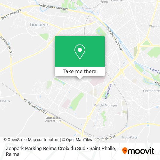 Zenpark Parking Reims Croix du Sud - Saint Phalle map