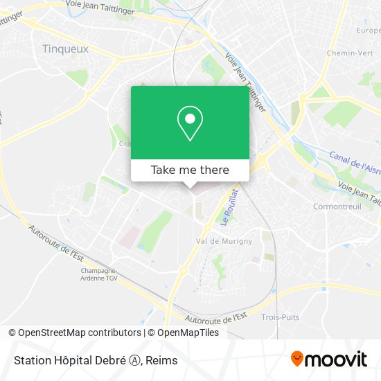 Mapa Station Hôpital Debré Ⓐ