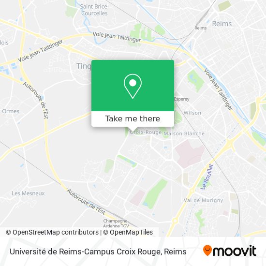 Mapa Université de Reims-Campus Croix Rouge
