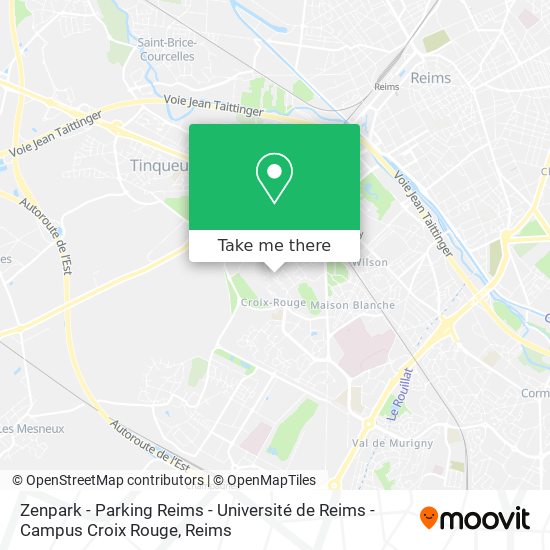 Mapa Zenpark - Parking Reims - Université de Reims - Campus Croix Rouge