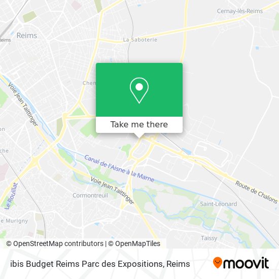 Mapa ibis Budget Reims Parc des Expositions