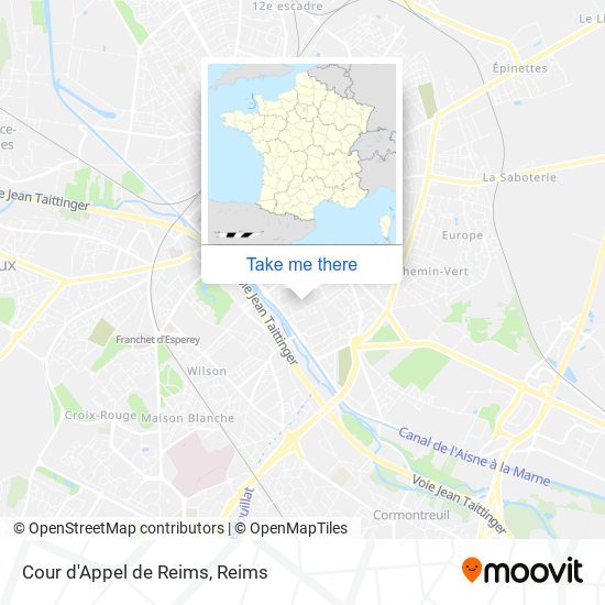 Mapa Cour d'Appel de Reims