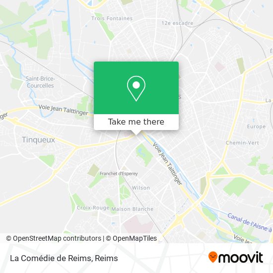 Mapa La Comédie de Reims