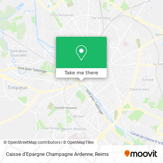 Mapa Caisse d'Epargne Champagne Ardenne