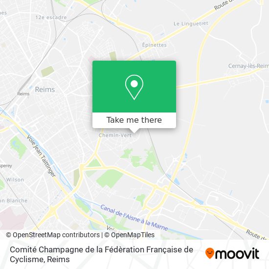 Mapa Comité Champagne de la Fédèration Française de Cyclisme